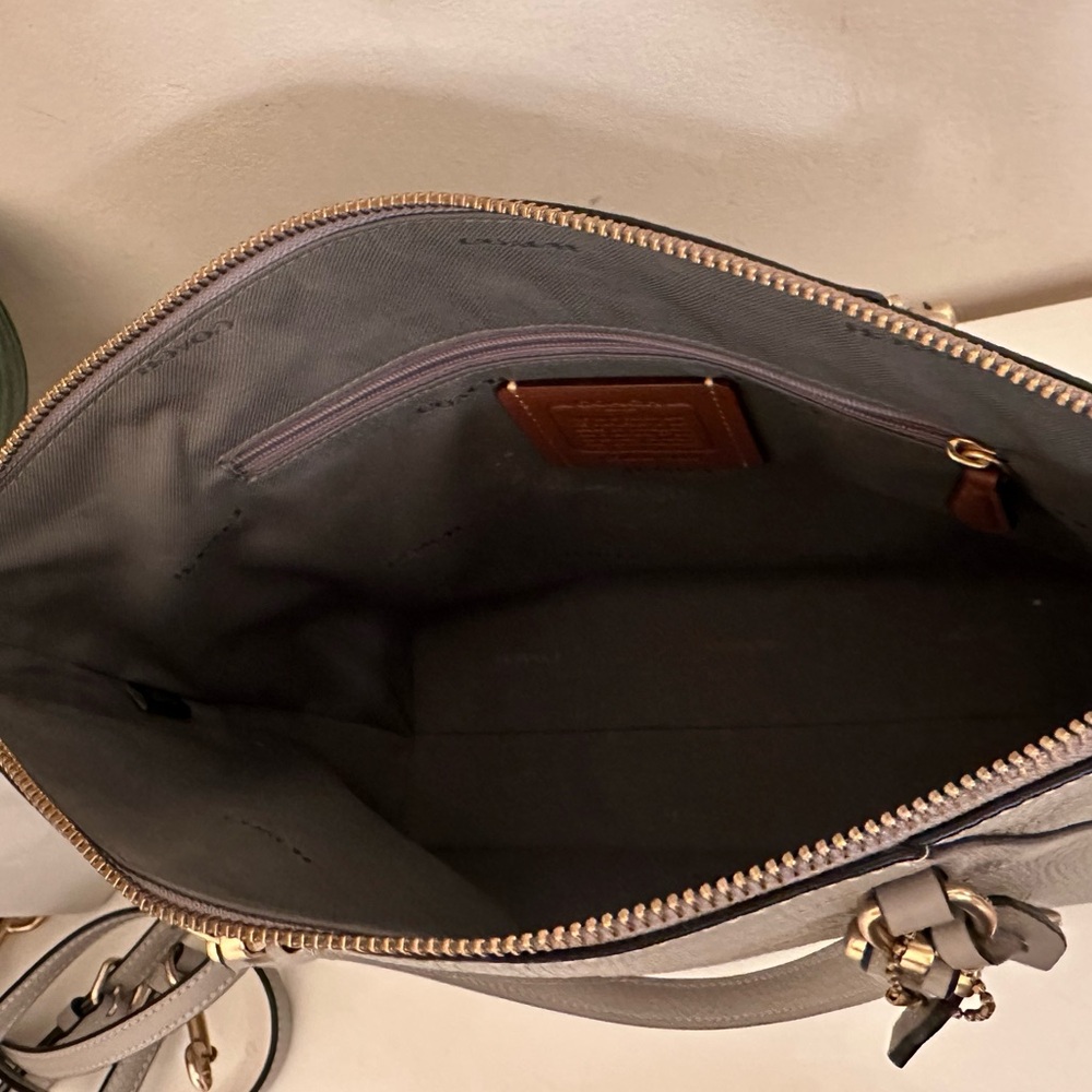 Coach Dove Grey Bella Leather Satchel - Picture 3 of 11